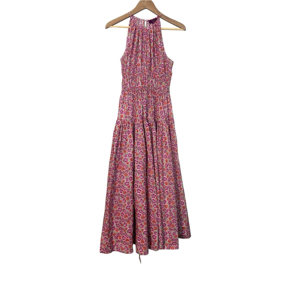 J. CREW Liberty Dress Women Small Tie-Waist Ellie Pink Dainty Floral Boho CA089 - Picture 2 of 5